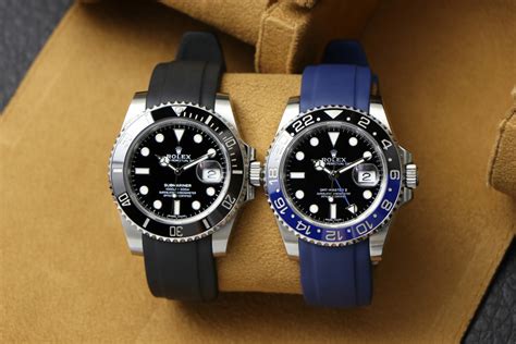 rolex submariner gold black rubber strap|rolex submariner 2020 rubber strap.